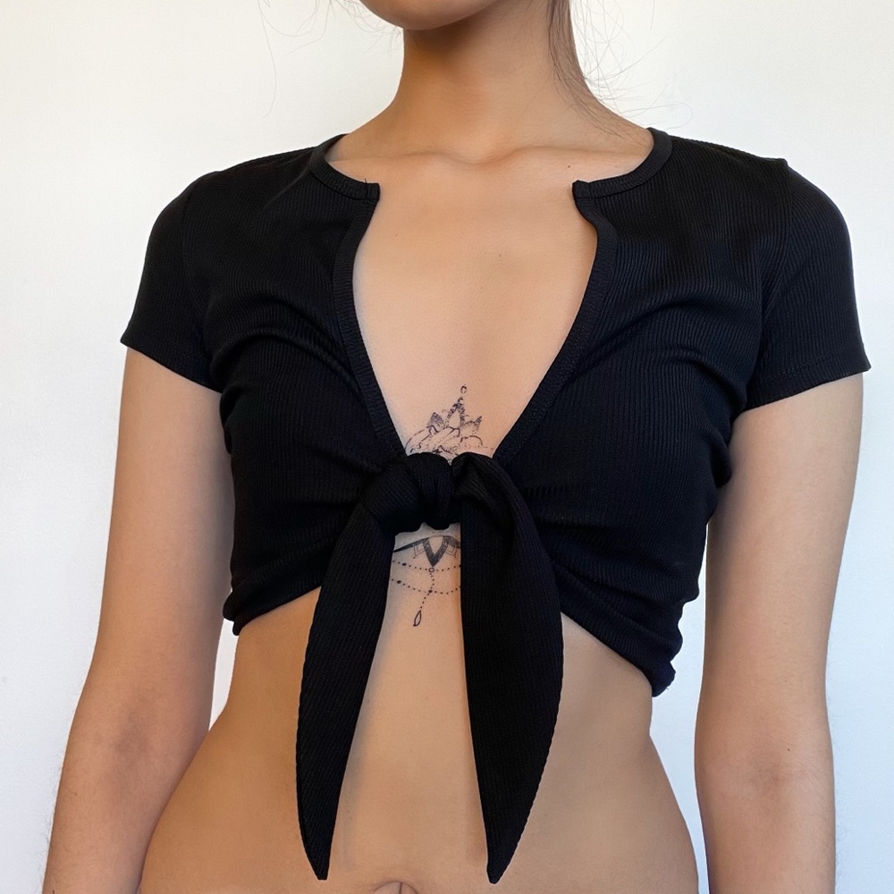Front tie crop top